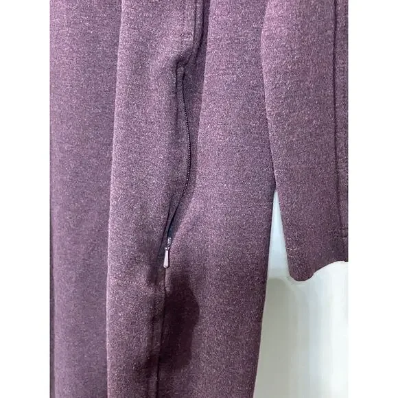 DULUTH TRADING CO Women’s Large Wearwithall Ponte Knit Burgundy Dress - Picture 3 of 8